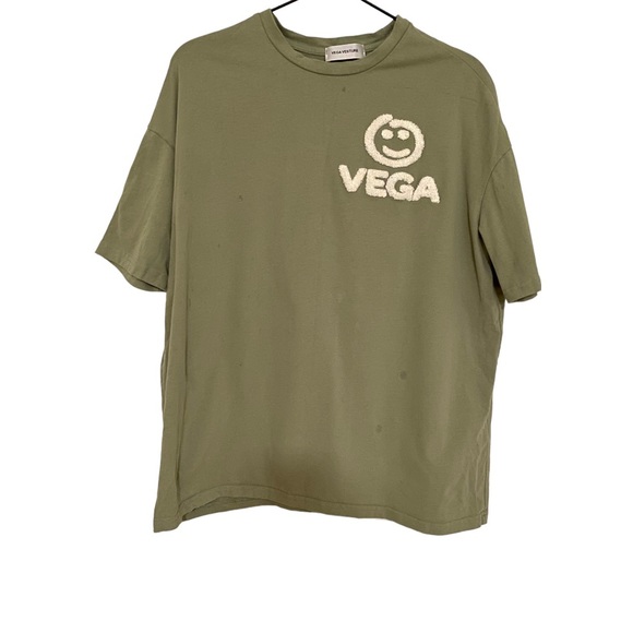 Vega Vesture Smiley Face Tee Shirt Green XL - Picture 1 of 5